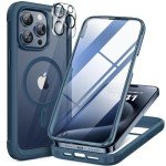 Magnetic Blue iPhone 15 Pro Max Case with Screen Protector