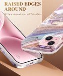 GVIEWIN Pink Marble iPhone 15 Case with Protectors