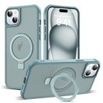 iPhone 15 Case with Magnetic Stand - Blue