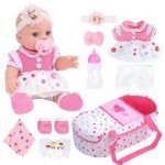 12 Inch Reborn Baby Doll with Bassinet Set