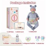 Lifelike 17-Inch Reborn Baby Doll with Feeding Kit