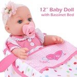 12 Inch Reborn Baby Doll with Bassinet Set