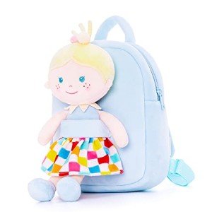Toddler Backpack with Soft Baby Dolls - Plaid Dress