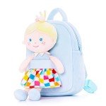 Toddler Backpack with Soft Baby Dolls - Plaid Dress
