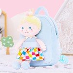 Toddler Backpack with Soft Baby Dolls - Plaid Dress