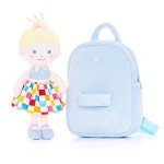 Toddler Backpack with Soft Baby Dolls - Plaid Dress