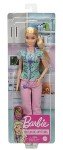 Blonde Nurse Barbie Doll with Patterned Scrubs