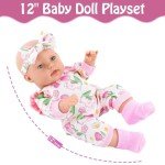 12" Girl Baby Doll Set with Clothes & Accessories
