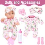 12" Girl Baby Doll Set with Clothes & Accessories