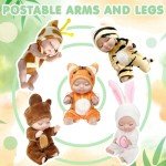 10 Mini Lifelike Baby Dolls in Cute Outfits