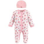 Luvable Friends Floral Preemie Cap Sleepers for Girls