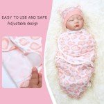 Pink Heart Swaddle Blanket & Hat Set for Reborn Dolls