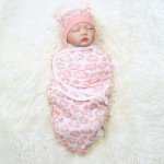 Pink Heart Swaddle Blanket & Hat Set for Reborn Dolls