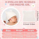 Cute Cotton Preemie Hats with Bear Ears - 6 Pack