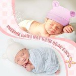 Cute Cotton Preemie Hats with Bear Ears - 6 Pack