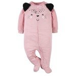 Gerber Baby Girls Leopard Pink Sleep 'N Play 2-Pack