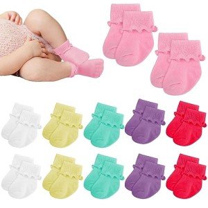 12 Pairs Preemie Cotton Ruffle Socks for Babies