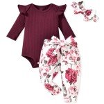 Aalizzwell Preemie Baby Girl Floral Fall Outfit