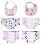 Baby Doll Diapers and Bibs Set for 14-18 Inch Dolls
