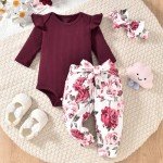 Aalizzwell Preemie Baby Girl Floral Fall Outfit
