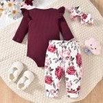 Aalizzwell Preemie Baby Girl Floral Fall Outfit