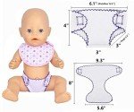 Baby Doll Diapers and Bibs Set for 14-18 Inch Dolls