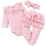 Aalizzwell Pink Preemie Bodysuit and Pants Set