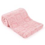 Light Pink Heart Checkered Baby Blanket 30"×39