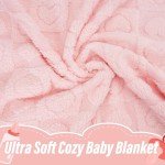 Light Pink Heart Checkered Baby Blanket 30"×39
