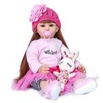 24-Inch Vivid Reborn Girl Doll in Pink Outfit