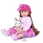 24-Inch Vivid Reborn Girl Doll in Pink Outfit