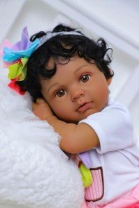 Realistic 20-Inch Black Girl Reborn Doll - Anna