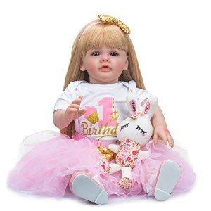 KAWAYII 60CM Standing Toddler Reborn Doll Pink Dress