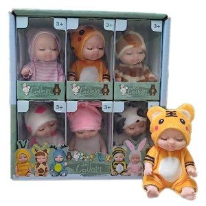 Mini Baby Dolls Gift Set with Animal Clothes