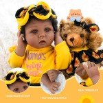 Realistic 22-Inch Black Reborn Baby Doll Set