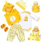 5-Piece Yellow Duck Outfit for 22-Inch Reborn Doll