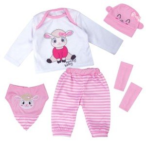 5 PCS Reborn Baby Doll Clothes Outfit Set