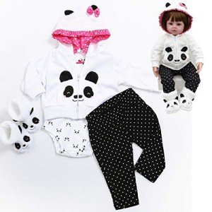 Reborn Baby Girl Panda Outfit for 18-inch Dolls