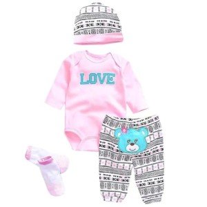 Pink Cute Bear Outfit Set for 18"-22" Reborn Dolls