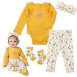 24-Inch Reborn Baby Doll Outfit Set - Yellow