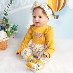 24-Inch Reborn Baby Doll Outfit Set - Yellow