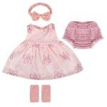 4Pcs Pink Butterfly Clothes for Reborn Dolls