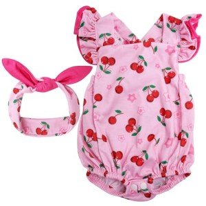 Cherry Pattern Doll Clothes with Headband for 17-22 Inch Dolls