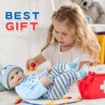 9-Piece Blue Dog Outfit Set for Reborn Dolls