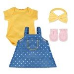 4Pcs Reborn Doll Clothes with Accessories Set