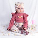 22-Inch Reborn Doll Floral Outfit Set - 4 Pieces