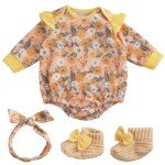 Floral Baby Doll Outfit Set for 17-22 Inch Dolls