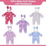 Reborn Baby Doll Clothing Set - 5 Outfits