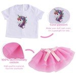 Unicorn Reborn Baby Doll Clothes Set - 4 Pcs