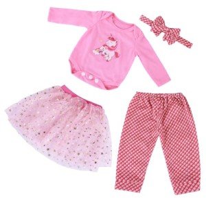 4-Piece Gold Star Outfit Set for Reborn Dolls